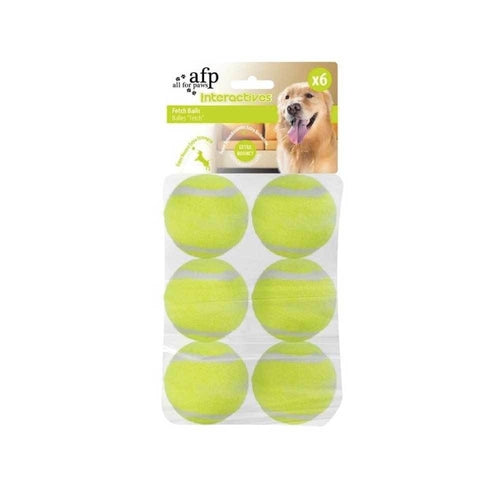 6 Pack Dog Fetch Balls - Extra Bouncy