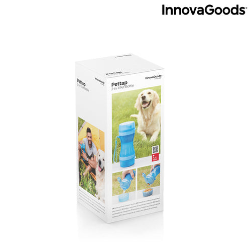 2-in-1 bottle with water and food containers for pets