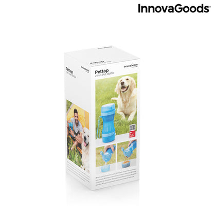 2-in-1 bottle with water and food containers for pets