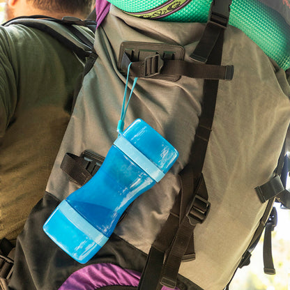 2-in-1 bottle with water and food containers for pets