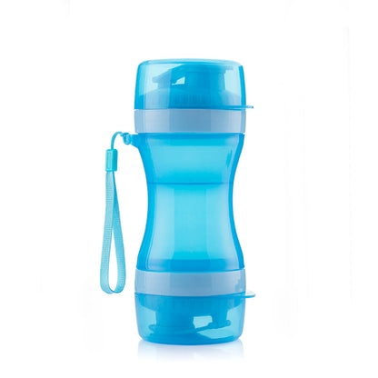 2-in-1 bottle with water and food containers for pets