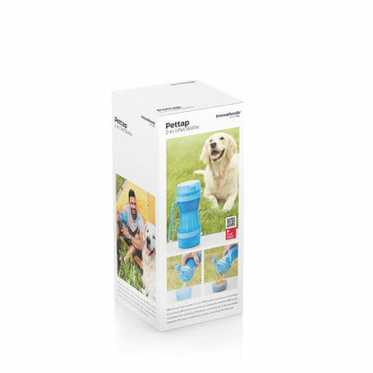 2-in-1 bottle with water and food containers for pets