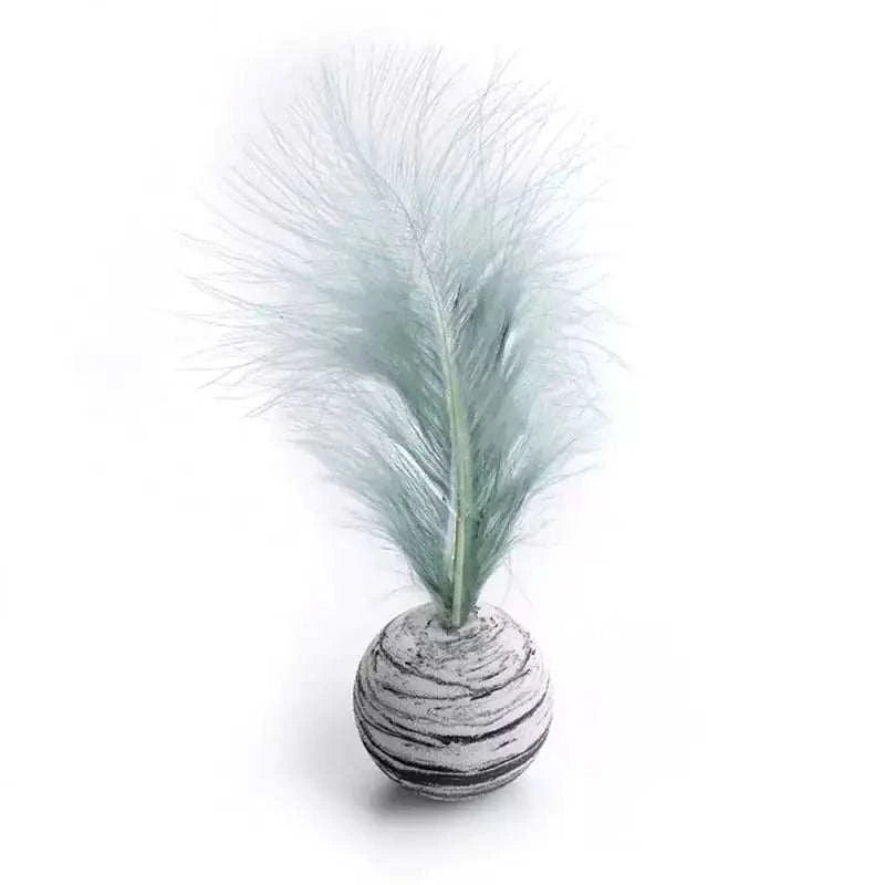 Cat Toy Feather Ball - Interactive Teaser for Active, Happy Cats Play