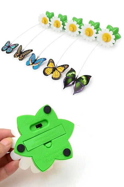 Interactive Rotating Butterfly Cat Toy (Battery Operated)